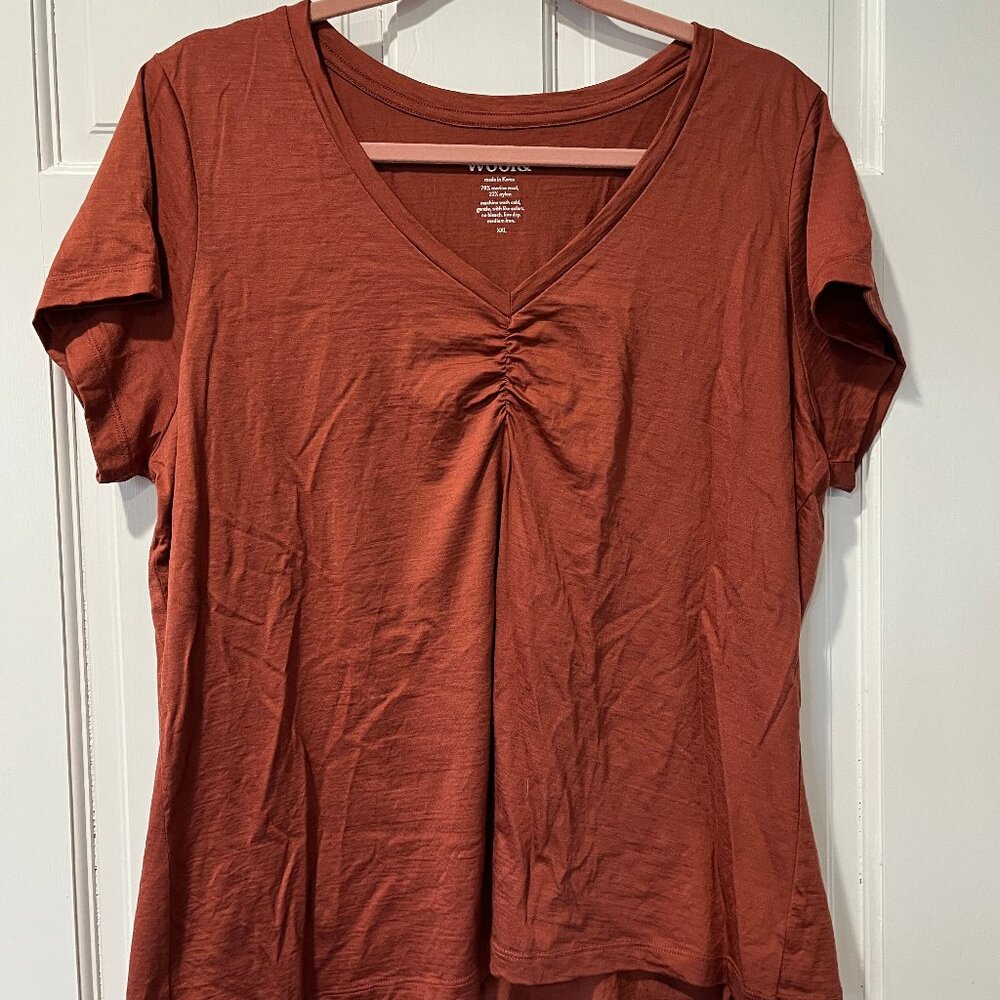 Wooland Wool& Melanie Ruched V-neck XXL